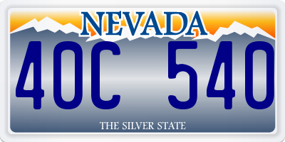 NV license plate 40C540