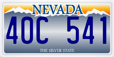 NV license plate 40C541