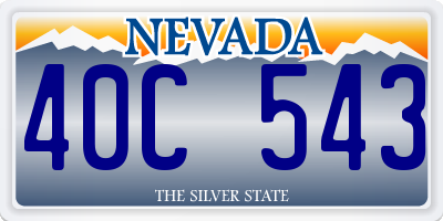 NV license plate 40C543