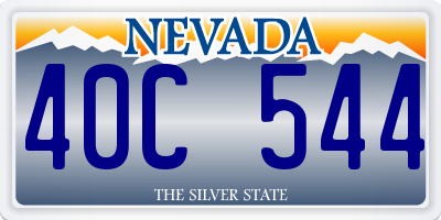 NV license plate 40C544