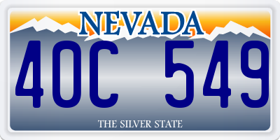 NV license plate 40C549