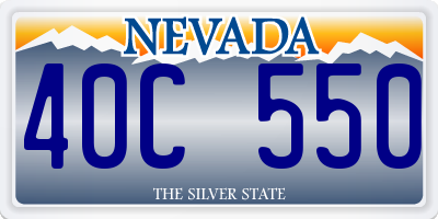 NV license plate 40C550