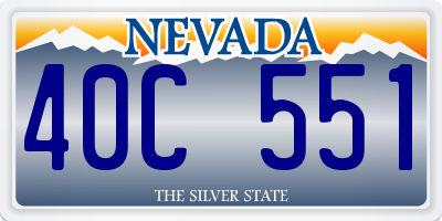 NV license plate 40C551