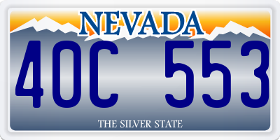 NV license plate 40C553