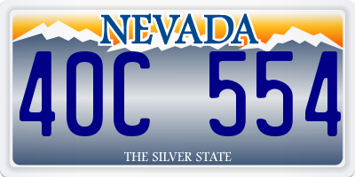 NV license plate 40C554