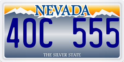 NV license plate 40C555
