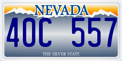 NV license plate 40C557