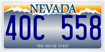 NV license plate 40C558