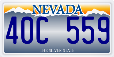 NV license plate 40C559