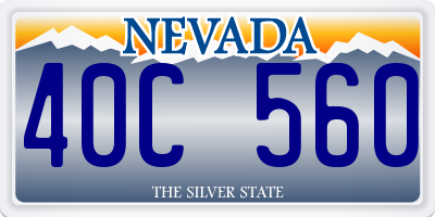 NV license plate 40C560
