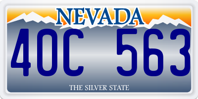 NV license plate 40C563