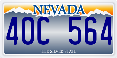 NV license plate 40C564