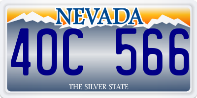 NV license plate 40C566