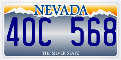 NV license plate 40C568