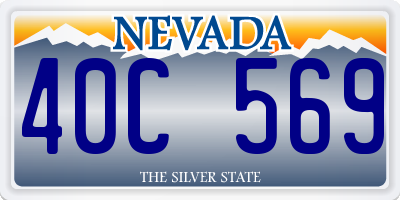 NV license plate 40C569