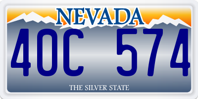 NV license plate 40C574