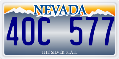 NV license plate 40C577