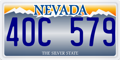 NV license plate 40C579