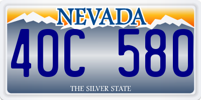 NV license plate 40C580