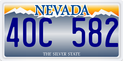 NV license plate 40C582