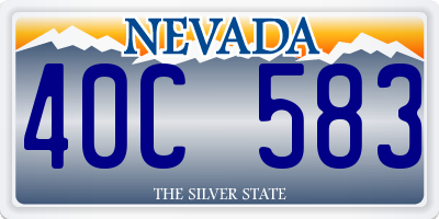 NV license plate 40C583
