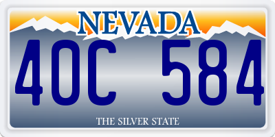 NV license plate 40C584