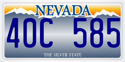 NV license plate 40C585