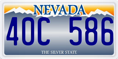 NV license plate 40C586
