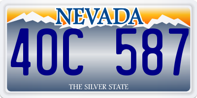 NV license plate 40C587