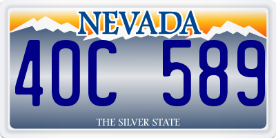 NV license plate 40C589