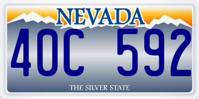 NV license plate 40C592