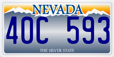 NV license plate 40C593