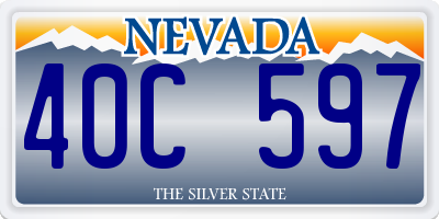 NV license plate 40C597