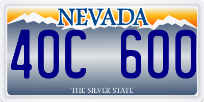 NV license plate 40C600