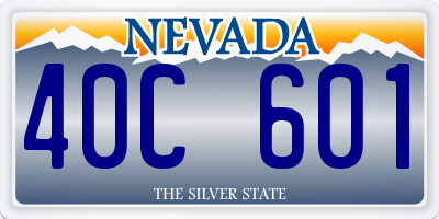 NV license plate 40C601