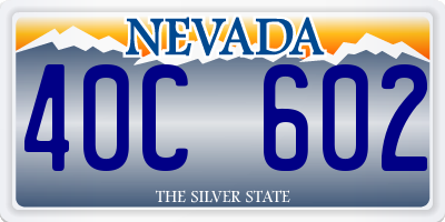 NV license plate 40C602