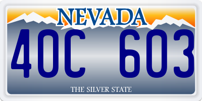 NV license plate 40C603