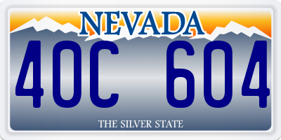 NV license plate 40C604