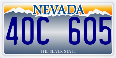 NV license plate 40C605