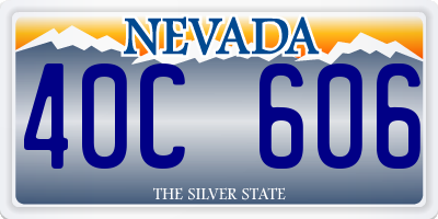 NV license plate 40C606