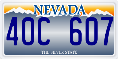 NV license plate 40C607