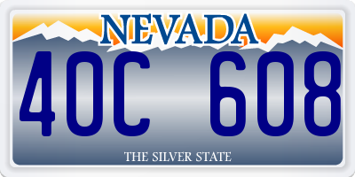 NV license plate 40C608