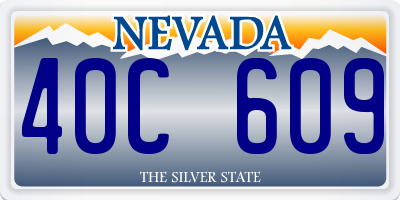 NV license plate 40C609