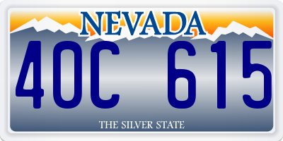 NV license plate 40C615