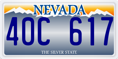 NV license plate 40C617