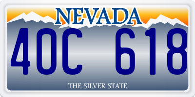 NV license plate 40C618