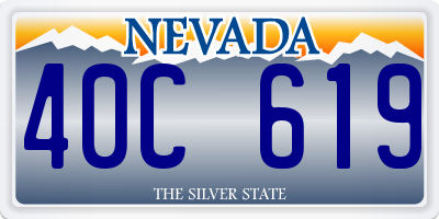 NV license plate 40C619