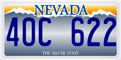 NV license plate 40C622
