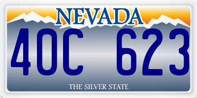 NV license plate 40C623