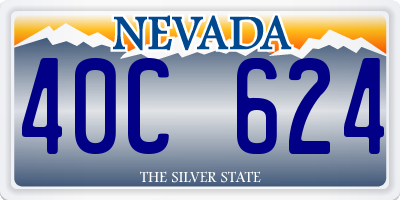 NV license plate 40C624